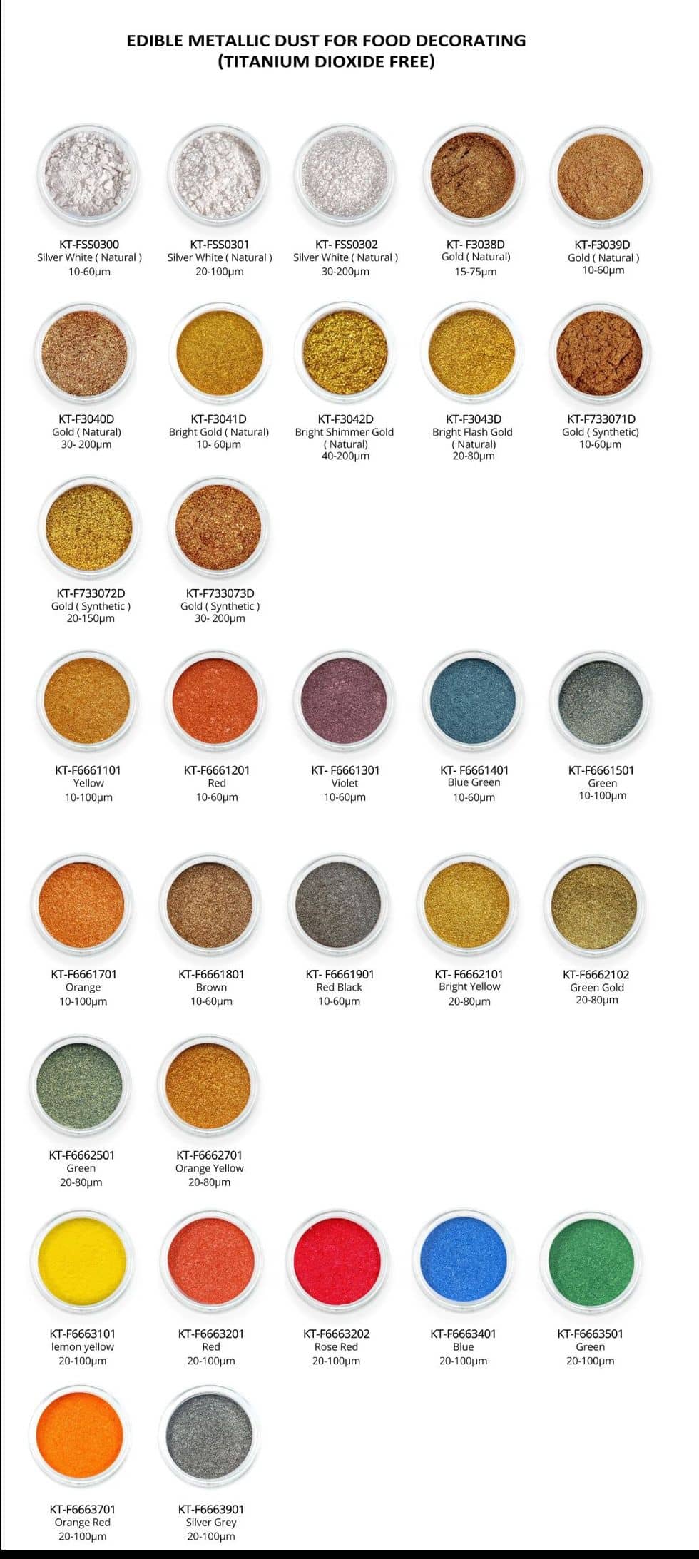 Edible glitters TITANIUM DIOXIDE FREE Edible glitters TITANIUM DIOXIDE FREE