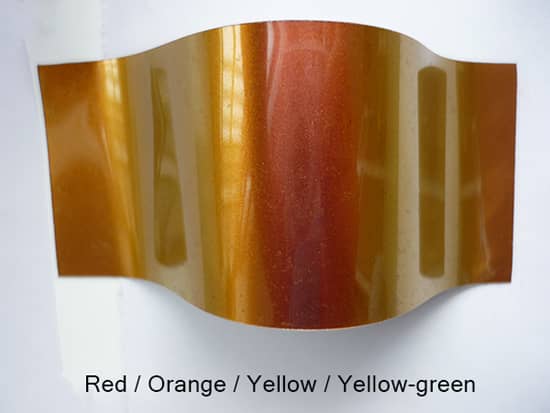 KT-95525 Pigmento de mudança de cor dependente do ângulo, do vermelho para o verde-amarelo - Kolortek